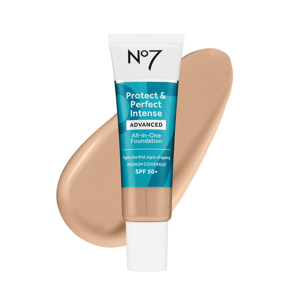 No7 front packaging showing Warm Ivory shade and SPF 50 protection for confident application