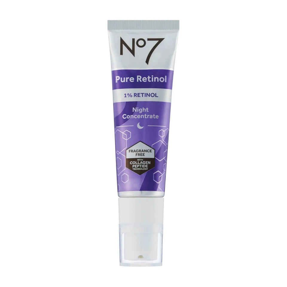 No7 front bottle showing label and sleek packaging for easy shelf recognition