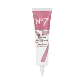 No7 front jar of Restore & Renew eye cream showing packaging and product benefit