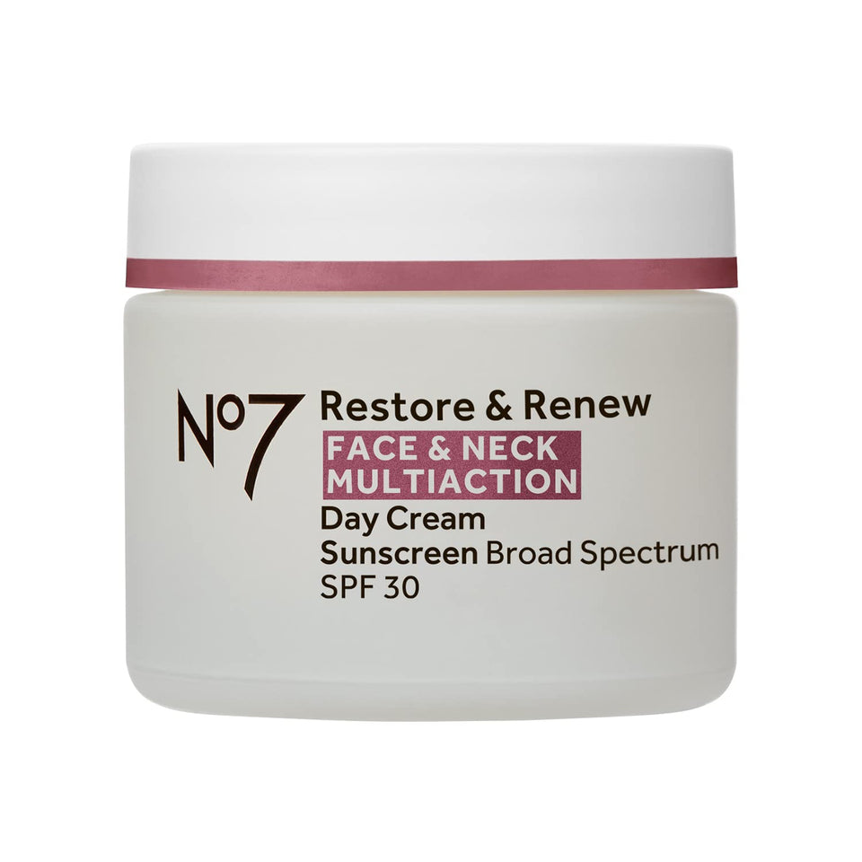 No7 jar front packaging showing product name and SPF benefit