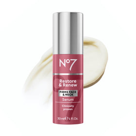 No7 front packaging showing bottle and label for visible firming benefits
