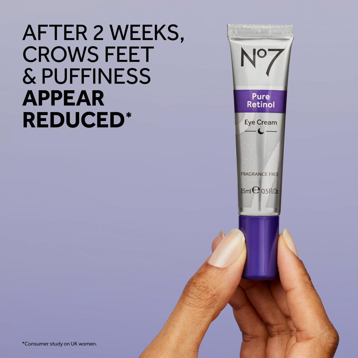 No7 ingredient label highlighting retinol and MATRIXYL 3000 PLUS for targeted actives