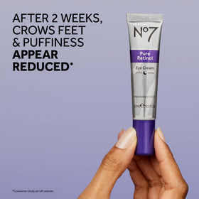 No7 ingredient label highlighting retinol and MATRIXYL 3000 PLUS for targeted actives