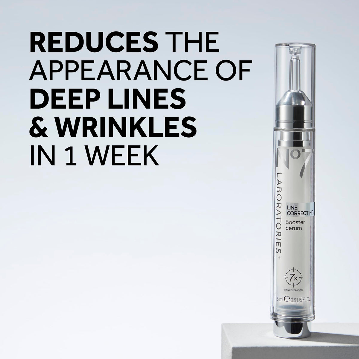 No7 serum dropper dispensing product, highlights precise application and control