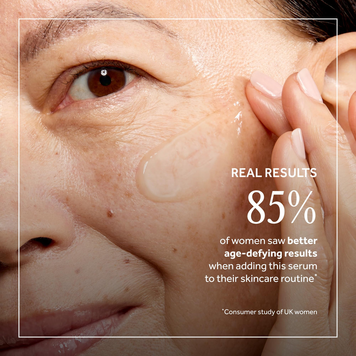 No7 applying serum to neck and face demonstrating easy daily use