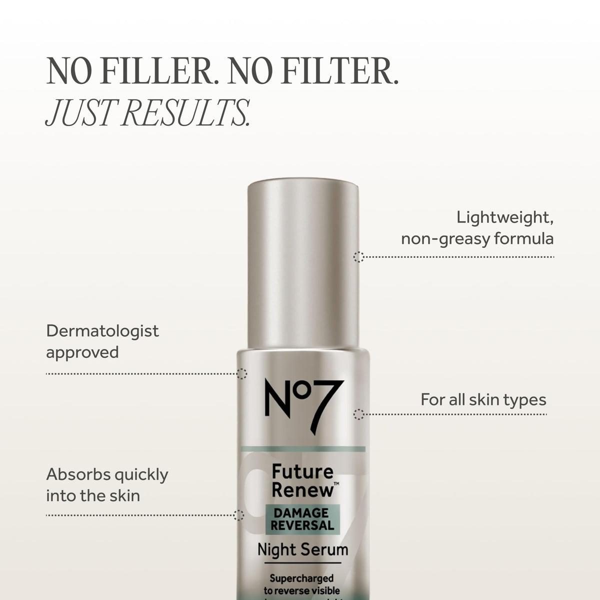 No7 bottle beside nightstand suggesting bedtime use for restorative benefit