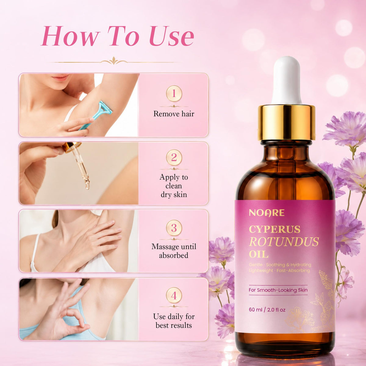 Noaré used on bikini area emphasizing gentle, targeted application