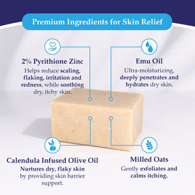Noble Formula soap bar held in hand to show 3.25 oz size and travel convenience