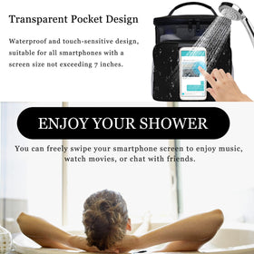 NOBLIGOAL hanging from shower hook demonstrating hands-free access benefit