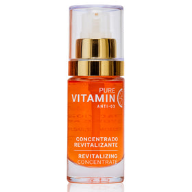 Noche Y Dia front packaging showing vitamin C serum and branding benefits