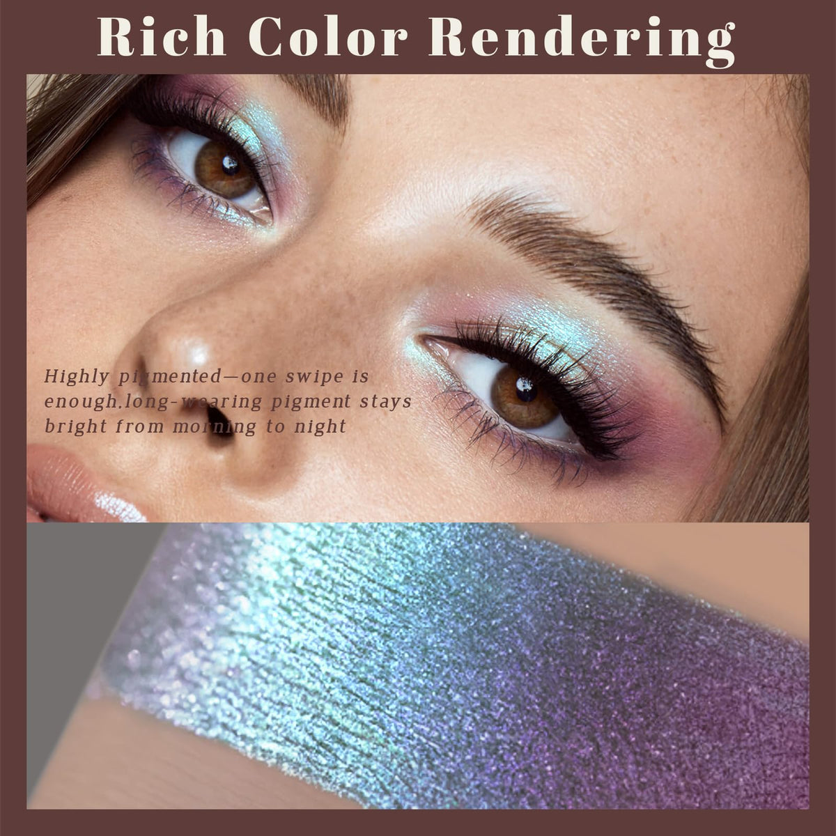 Noerrors application with fingertip demonstrating easy high-pigment payoff