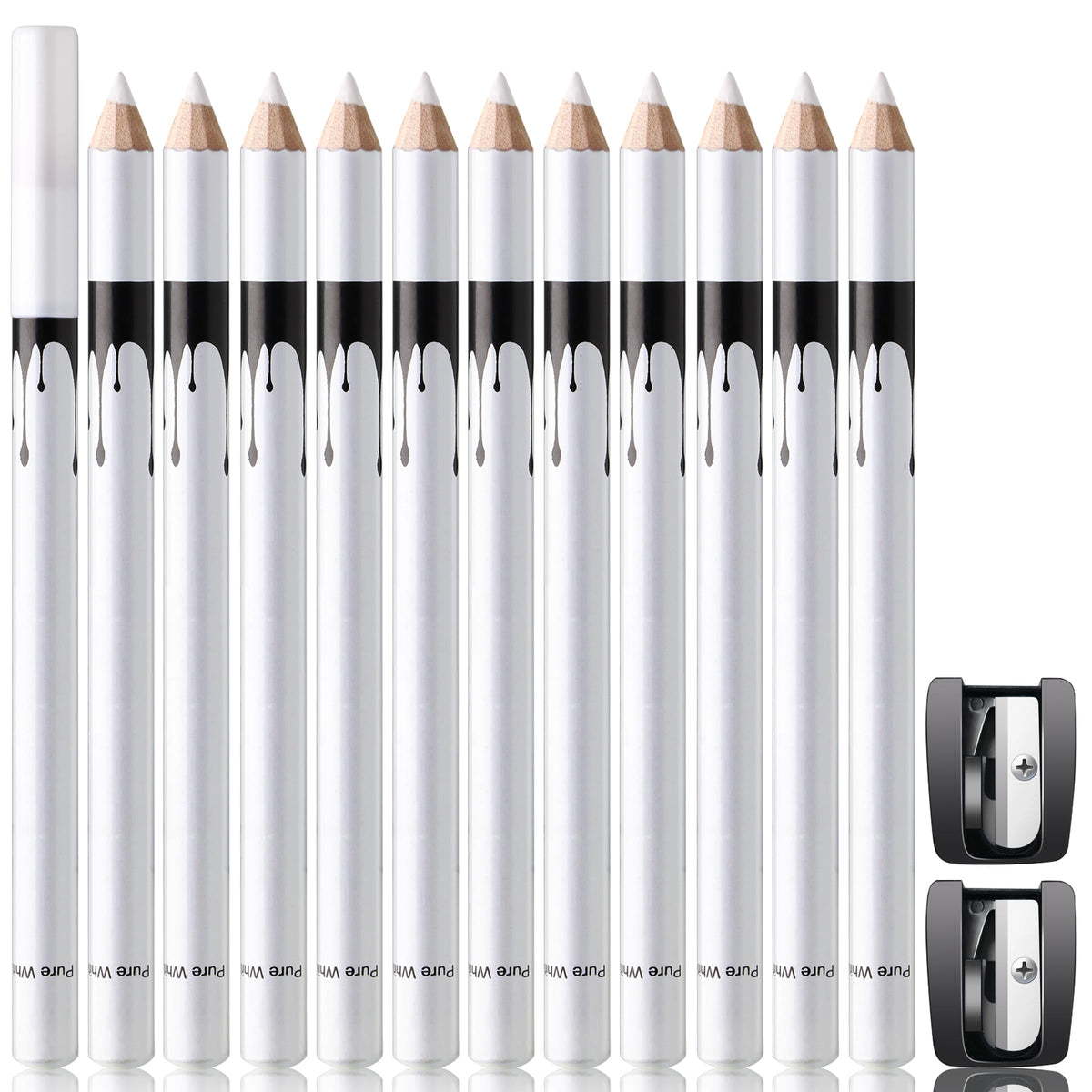 Noerrors front packaging showing full 12-piece kit and sharpeners for clear organization