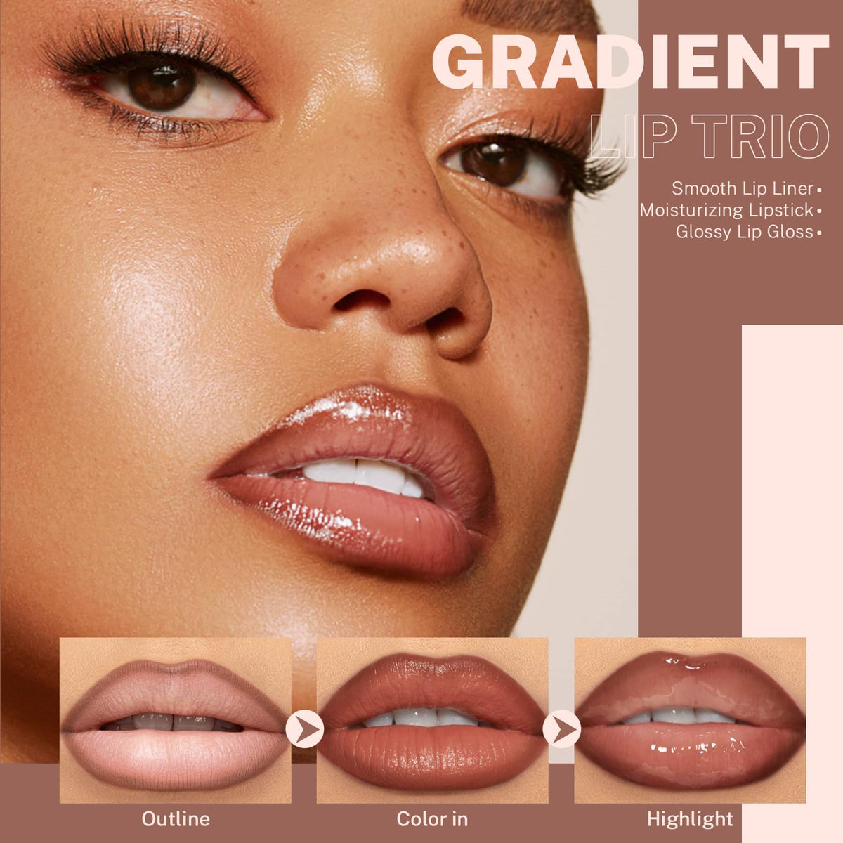 Noerrors brown lip liner tip close-up showing creamy precision for defined lips