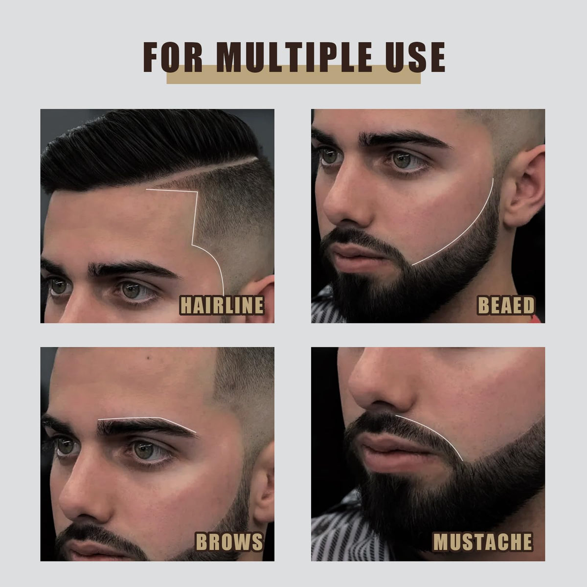 Noerrors marked hairline on client demonstrating accurate guidance for lineup trimming