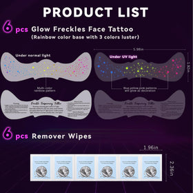Noerrors size comparison handheld sheet indicating scale and number of freckle patches