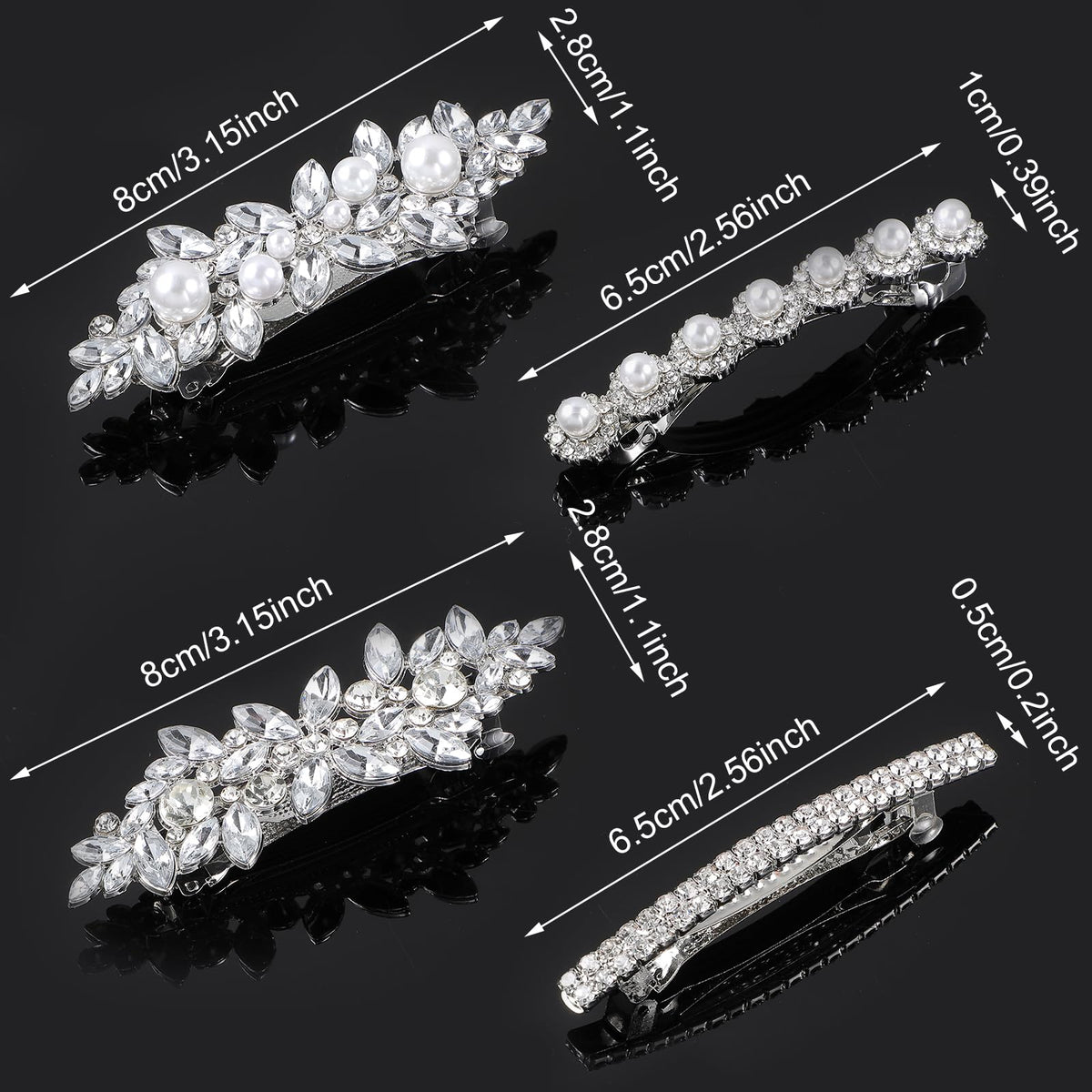 Nogeqi hair clips worn in a model's hairstyle showing secure hold and glam