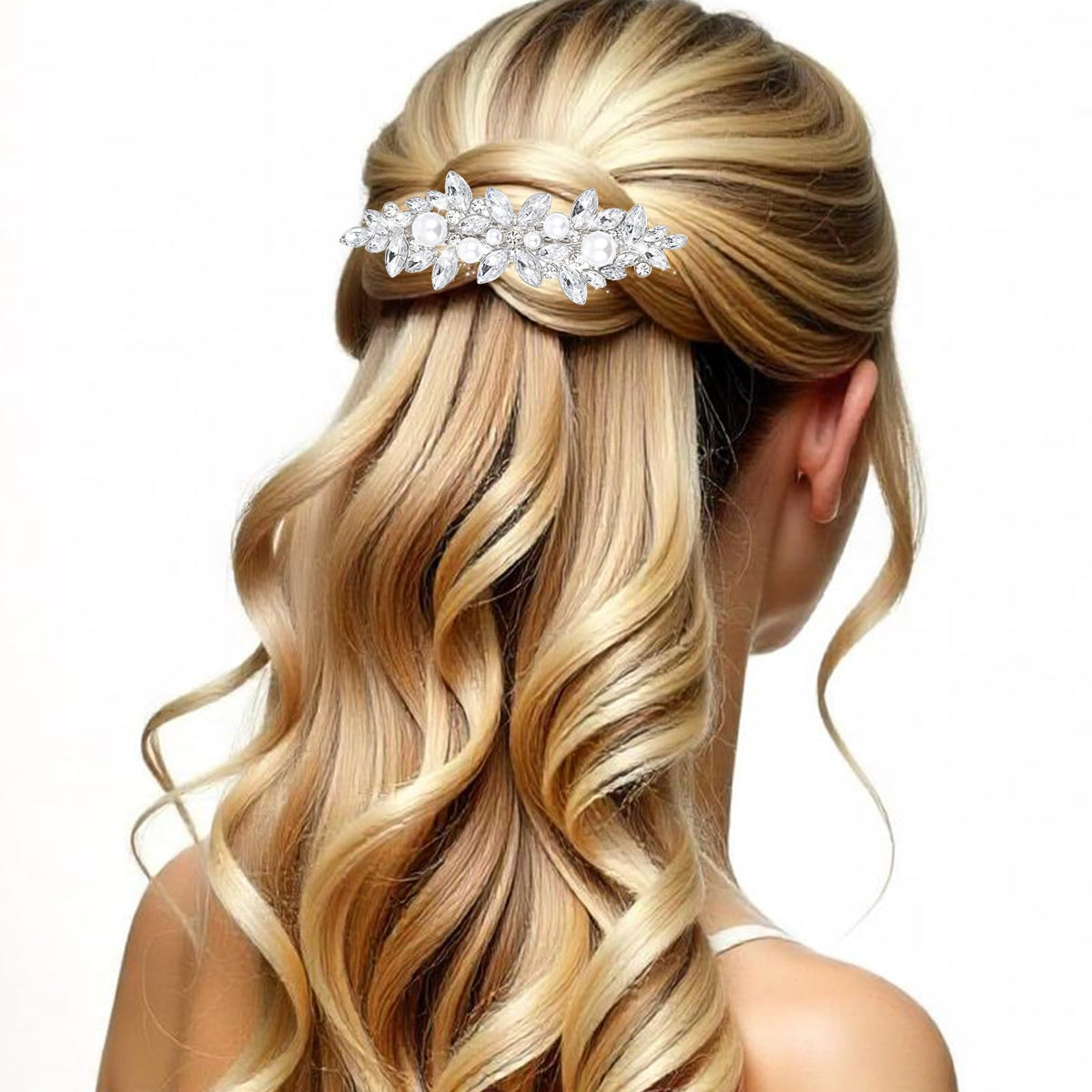 Nogeqi clips styled in bridal updo illustrating event-ready sparkle