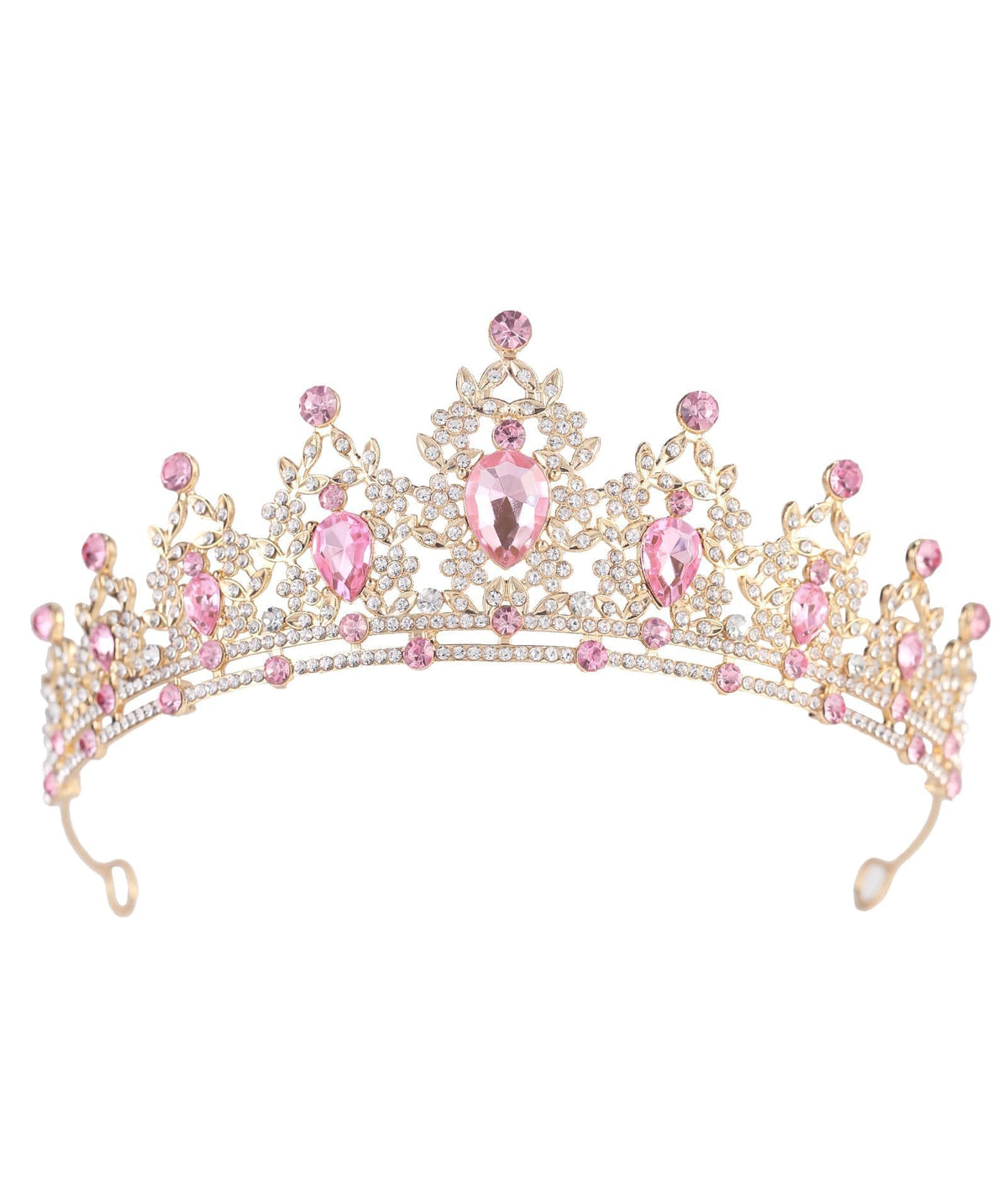 NOIMTTY front view tiara showing elegant rhinestone sparkle and wedding-ready style