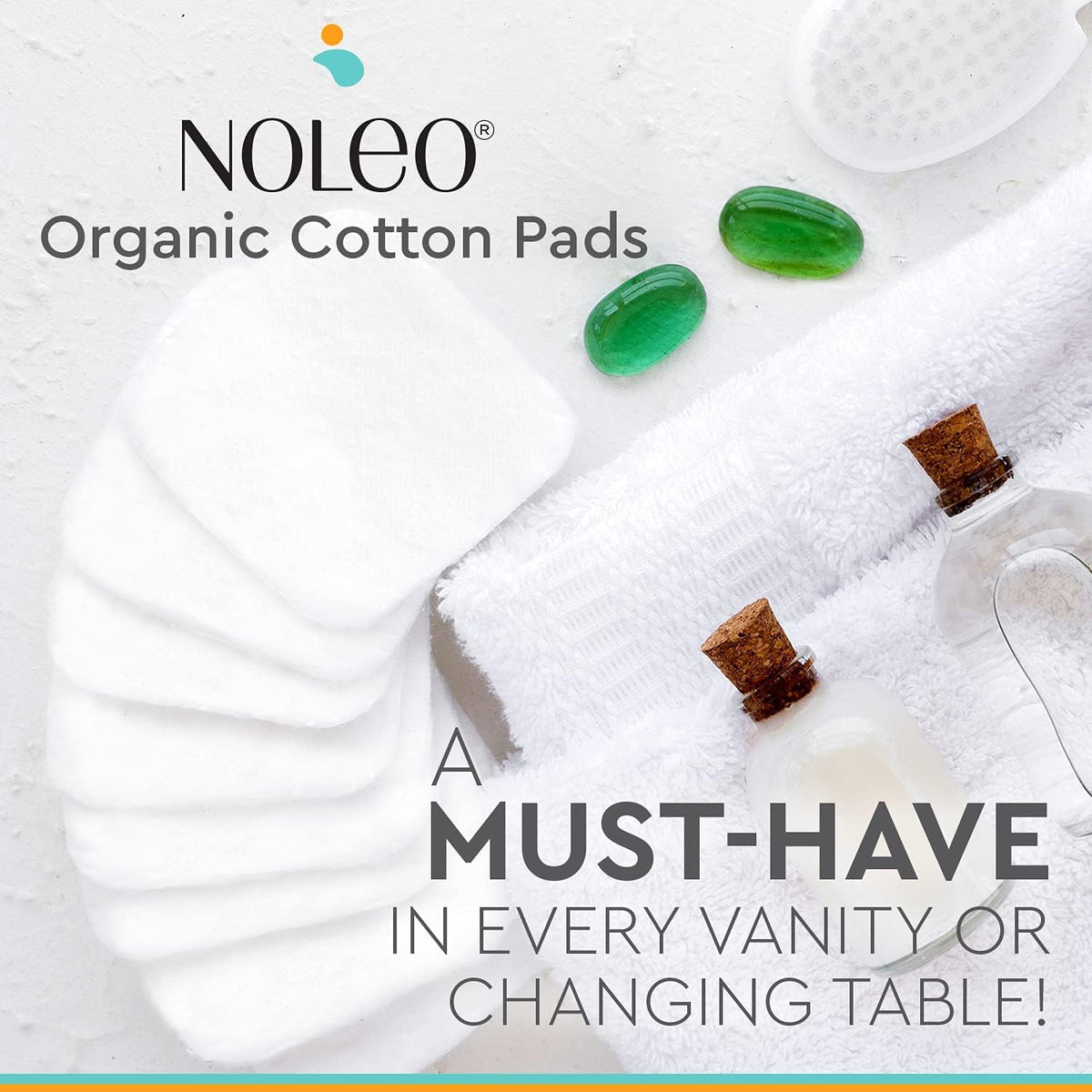 NOLEO close-up of pressed cotton texture highlighting lint-free finish