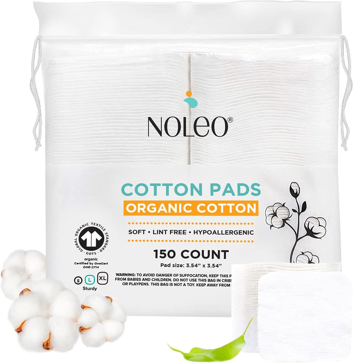 NOLEO front pack view showing 150-count pads for long-lasting use