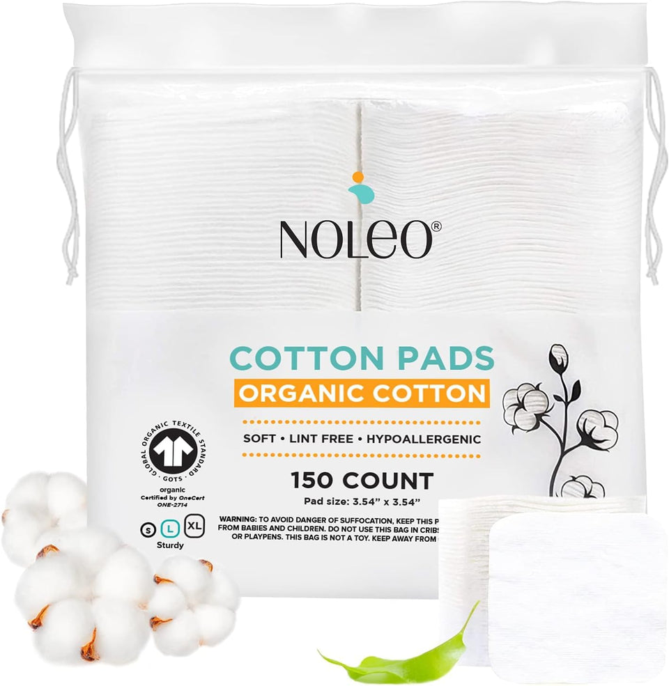 NOLEO front pack view showing 150-count pads for long-lasting use