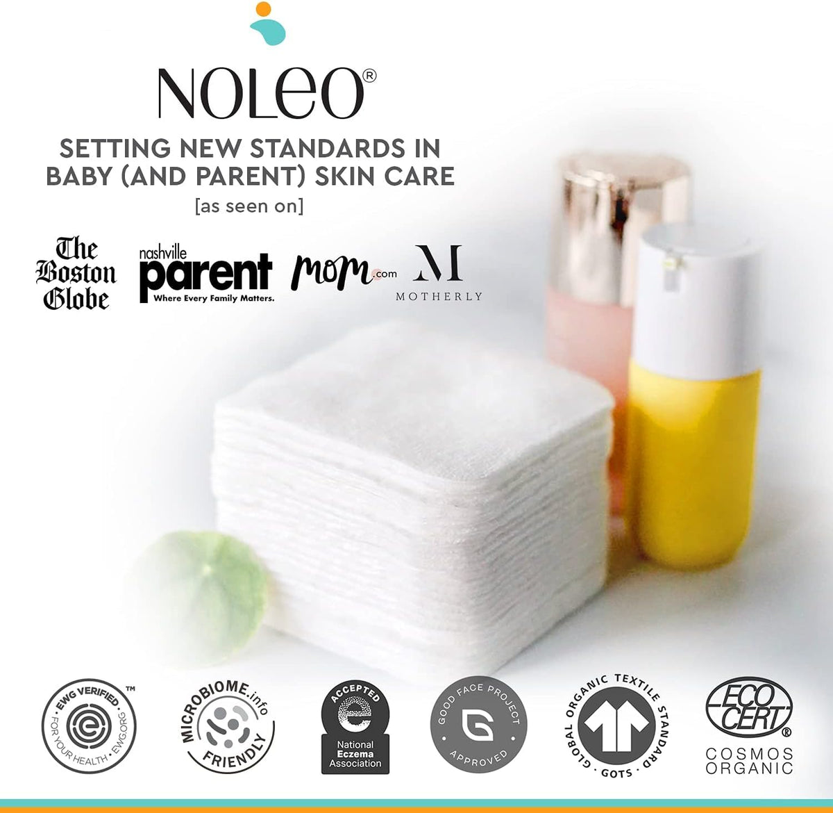 NOLEO pad on changing table in a nursery lifestyle context