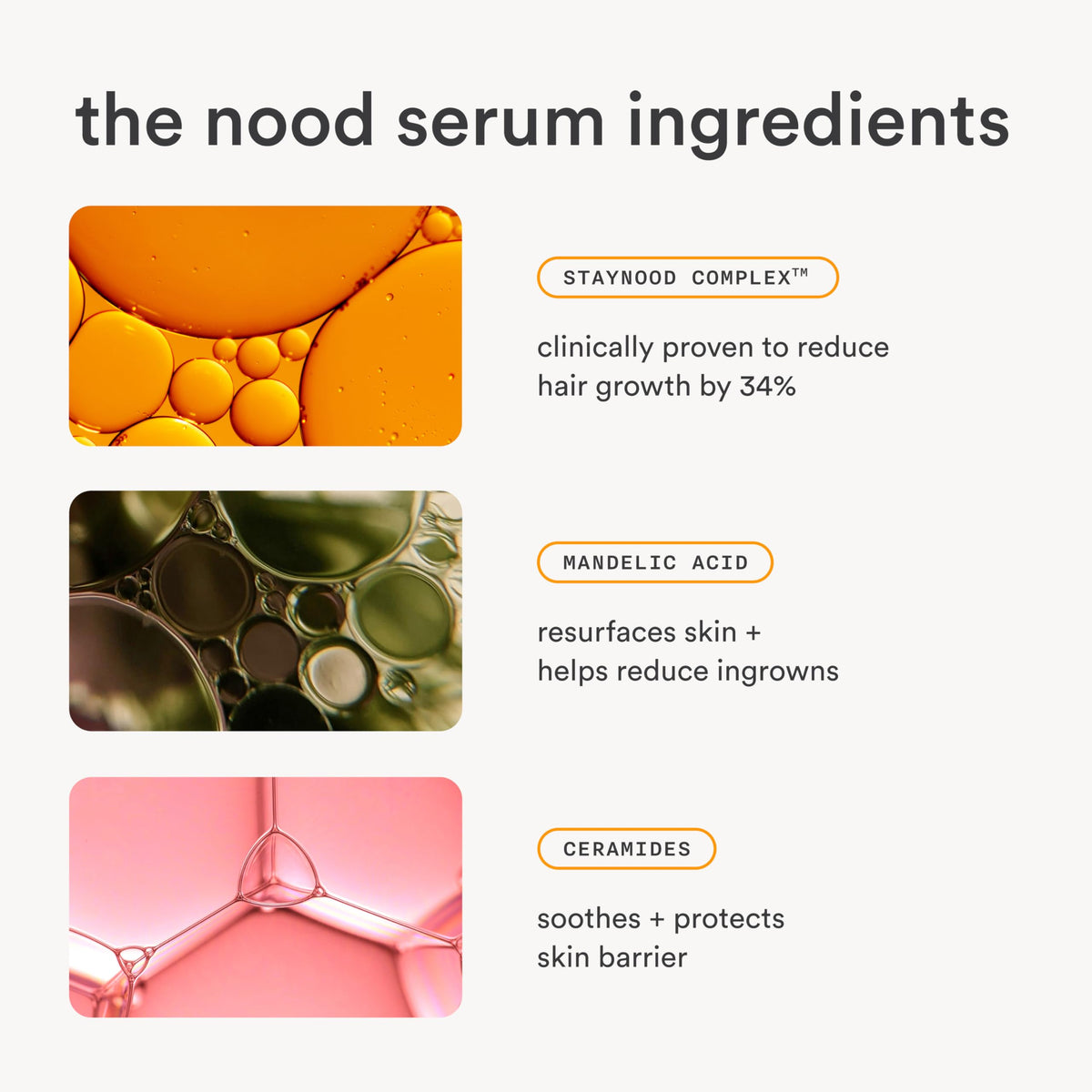 Nood close-up of serum texture on dropper for fast-absorbing benefit