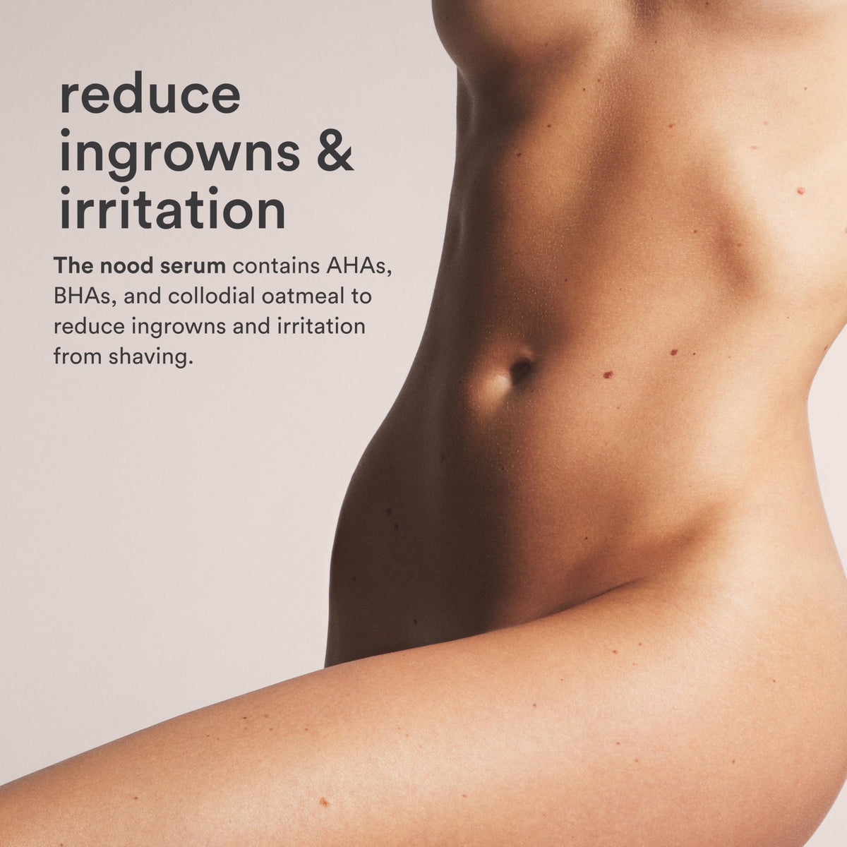 Nood serum being applied to skin to soothe and reduce irritation benefit
