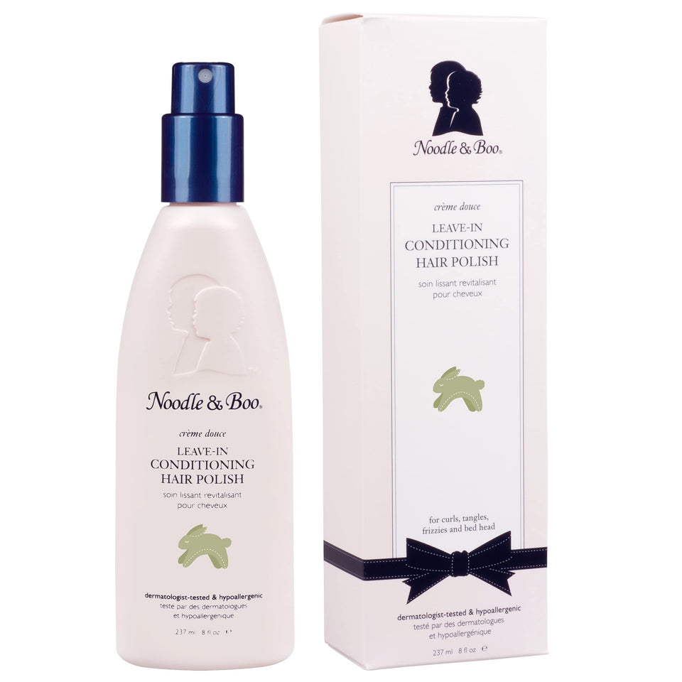 Noodle & Boo front packaging showing bottle and label, gentle care benefit