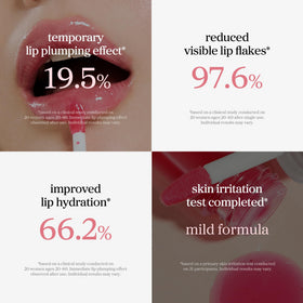 NOONI applied on lips model showing sheer Applecherry tint and plumping effect