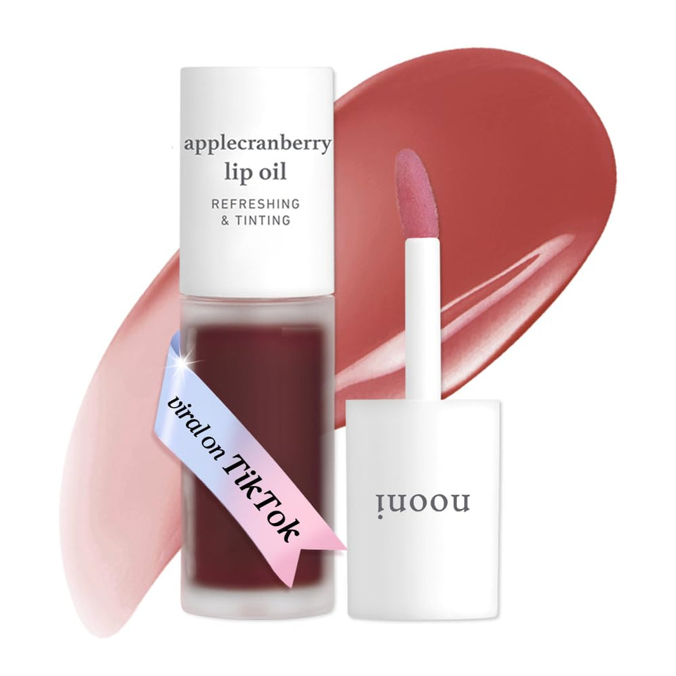 NOONI front packaging showing Applecranberry tint and compact bottle benefit shine