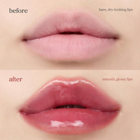NOONI Applemulberry before and after lips showing visible moisture and subtle plumping