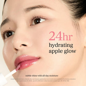 NOONI Appleplum before and after lips showing fuller, hydrated look