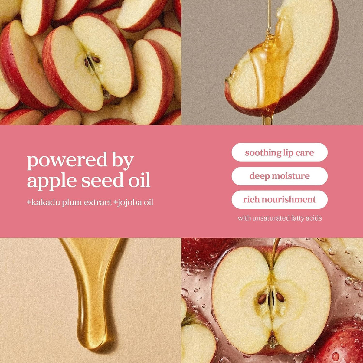 NOONI Appleplum applied on lips showing plumping effect and moisturized look