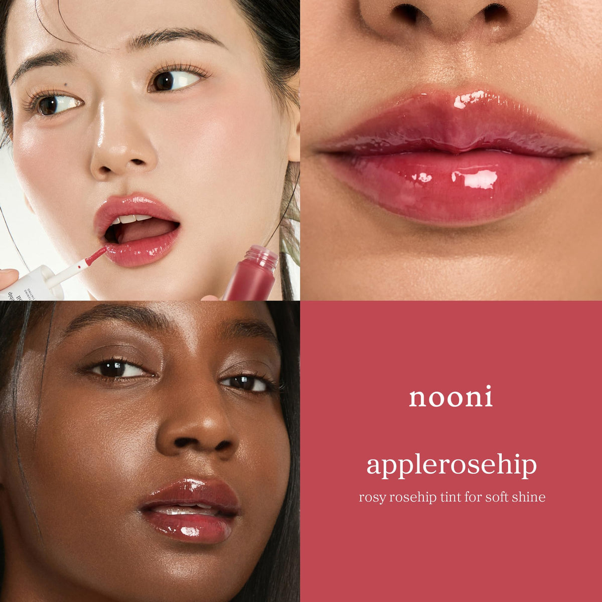 NOONI creamy lip oil texture close-up illustrating glossy hydration