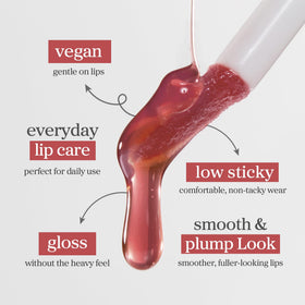 NOONI Applewine on lips before and after showing visible hydration benefit