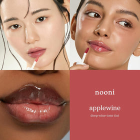 NOONI Applewine texture swirl highlighting glossy, hydrating oil finish