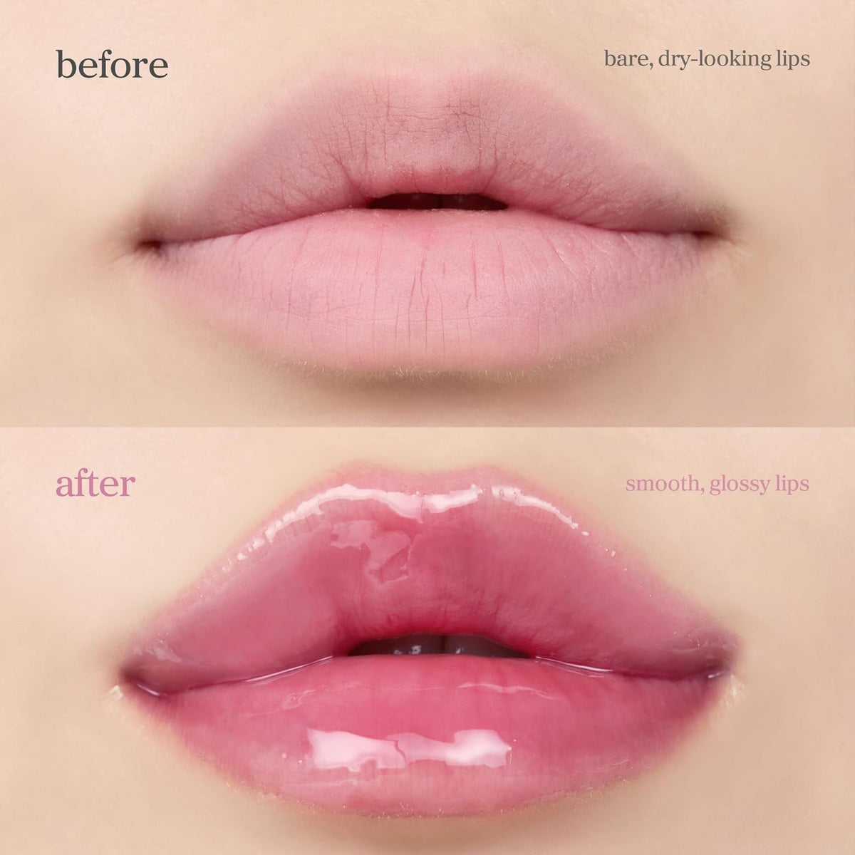 NOONI application of Appleberry on lips showing subtle plumping and glossy look