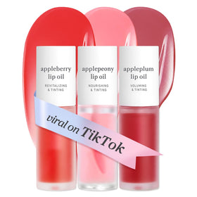 NOONI lip oil front packaging showing trio set and glossy tubes, ideal for gifting