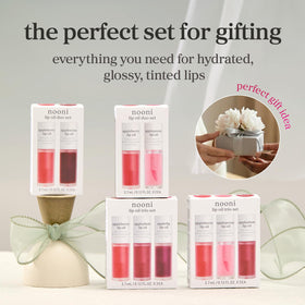 NOONI lip oil applicator with visible silky texture demonstrating smooth glide benefit