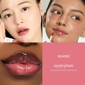 NOONI lip oil tube next to coin showing compact travel-friendly size benefit