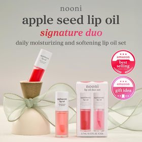 NOONI texture close-up highlighting smooth glossy finish and hydrating fruit oils