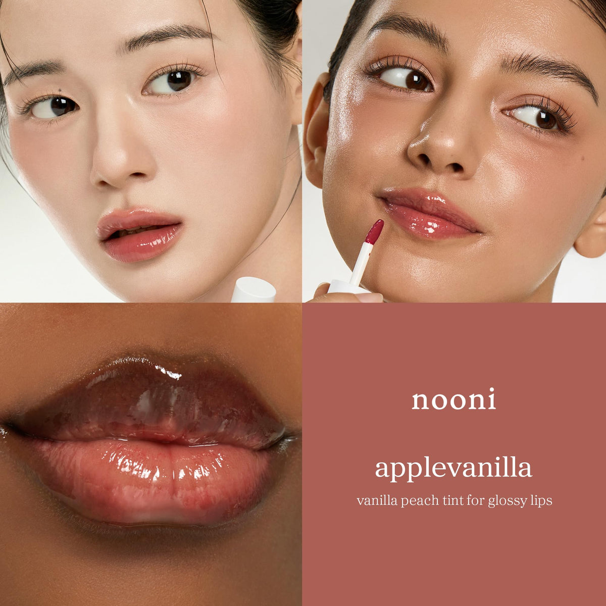 NOONI texture swatch showing glossy cushion and hydrating finish