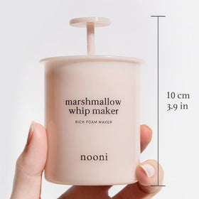 NOONI whip maker placed on bathroom shelf showing stylish addition to skincare routine benefit