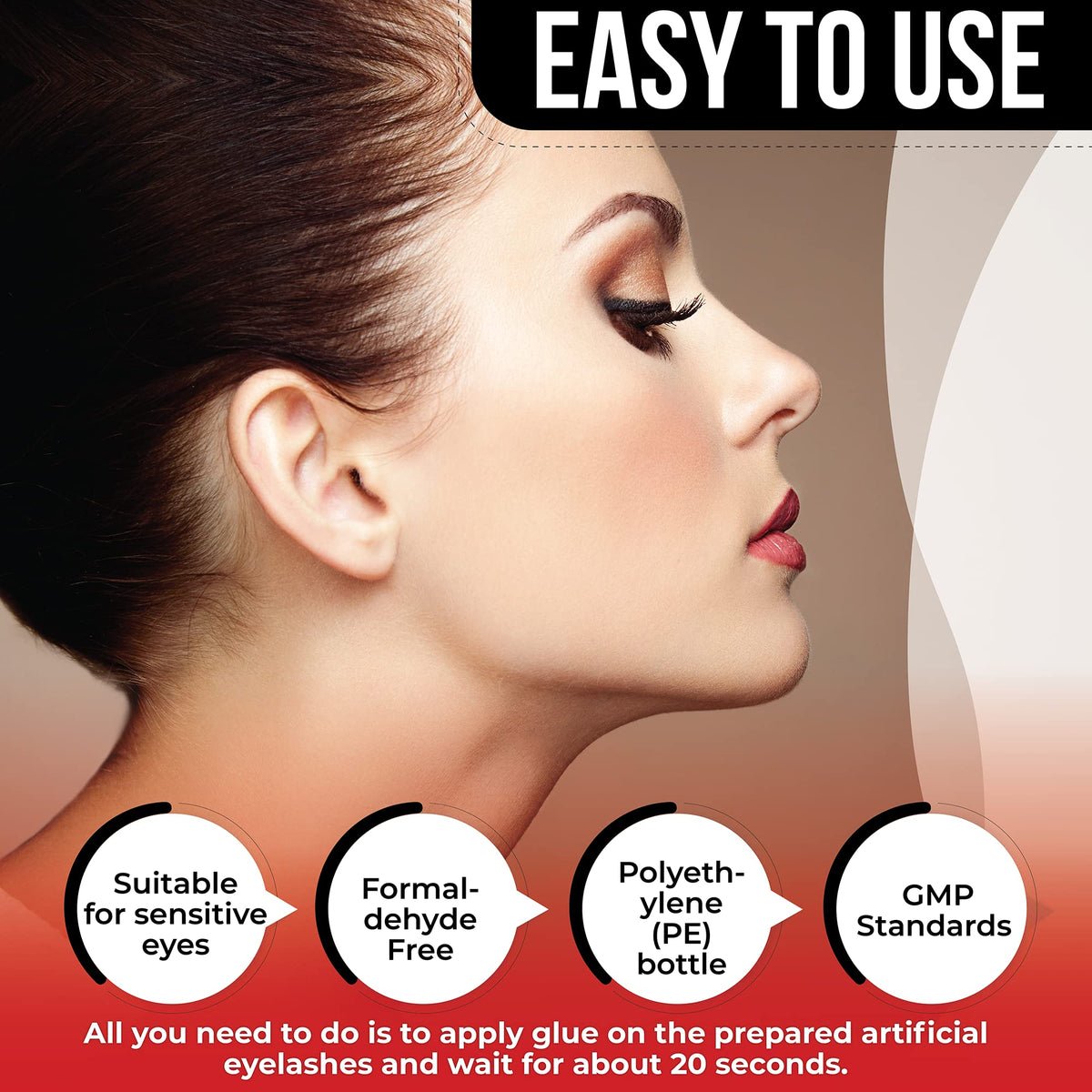 NOON'S UP lashes in use on eye demonstrating natural look and comfort