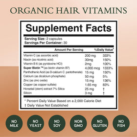 NOOR HAIR open bottle with capsules displaying daily two-pill regimen