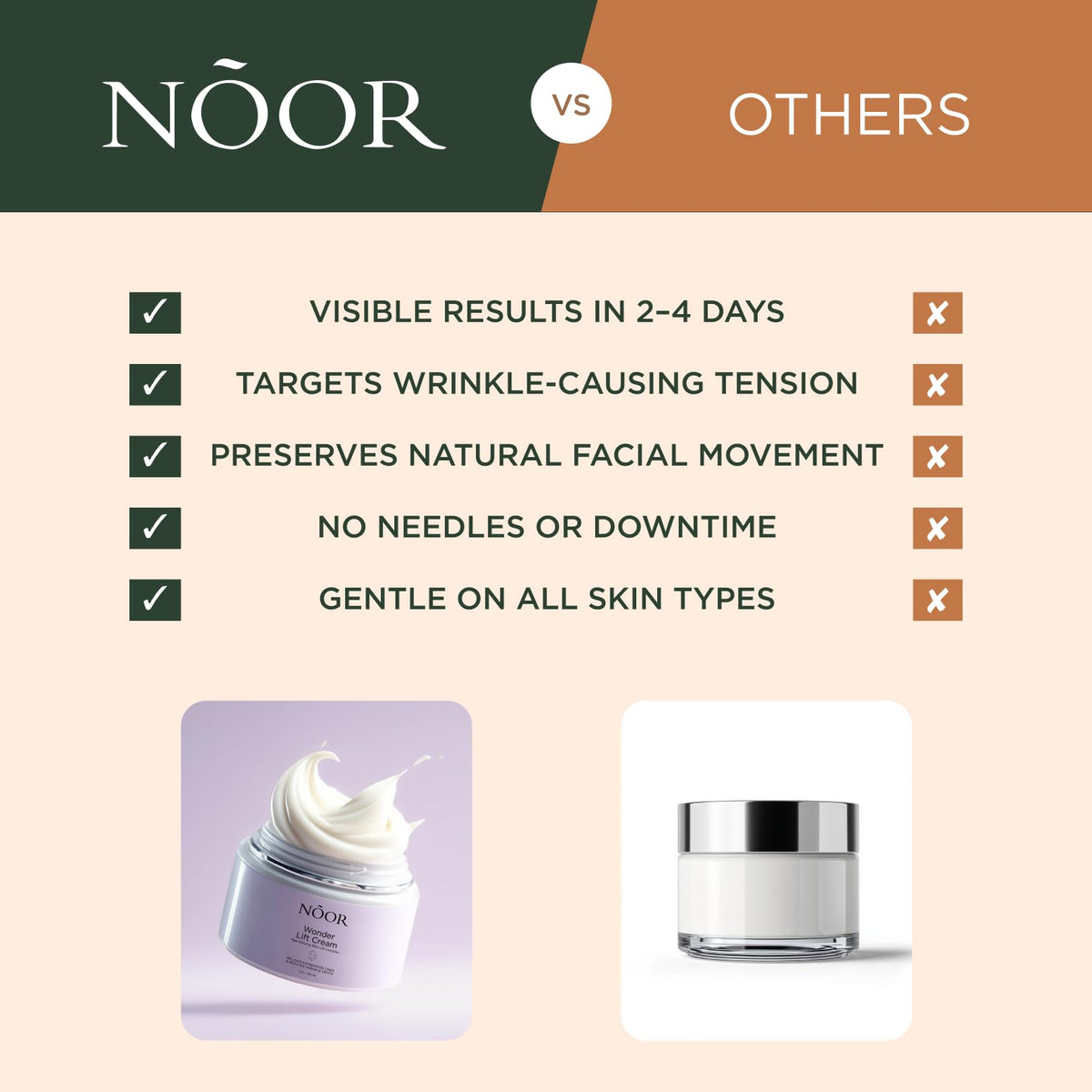 NOOR HAIR close detail of matte finish on skin showing non-greasy feel