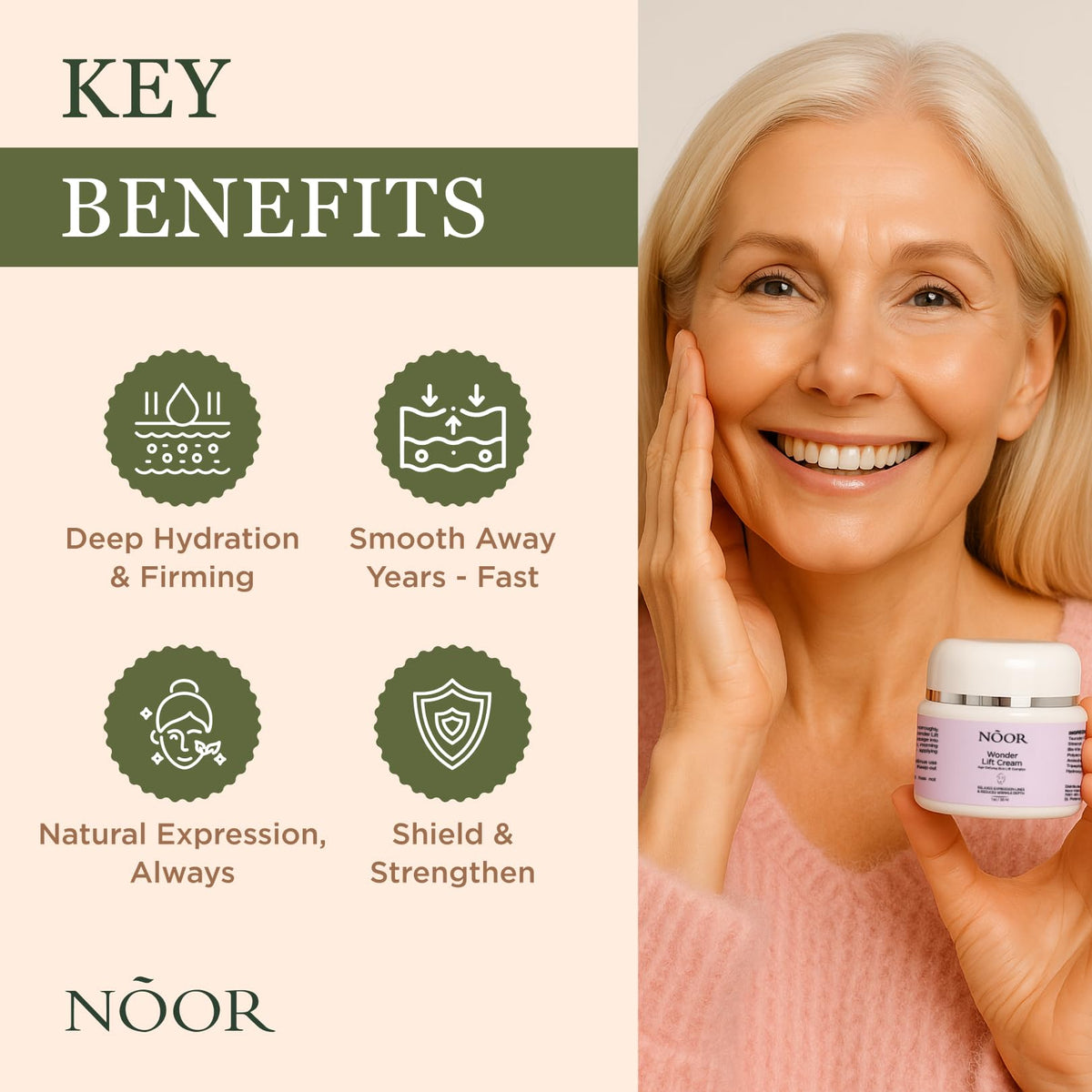 NOOR HAIR close-up of cream texture demonstrating fast absorption benefit