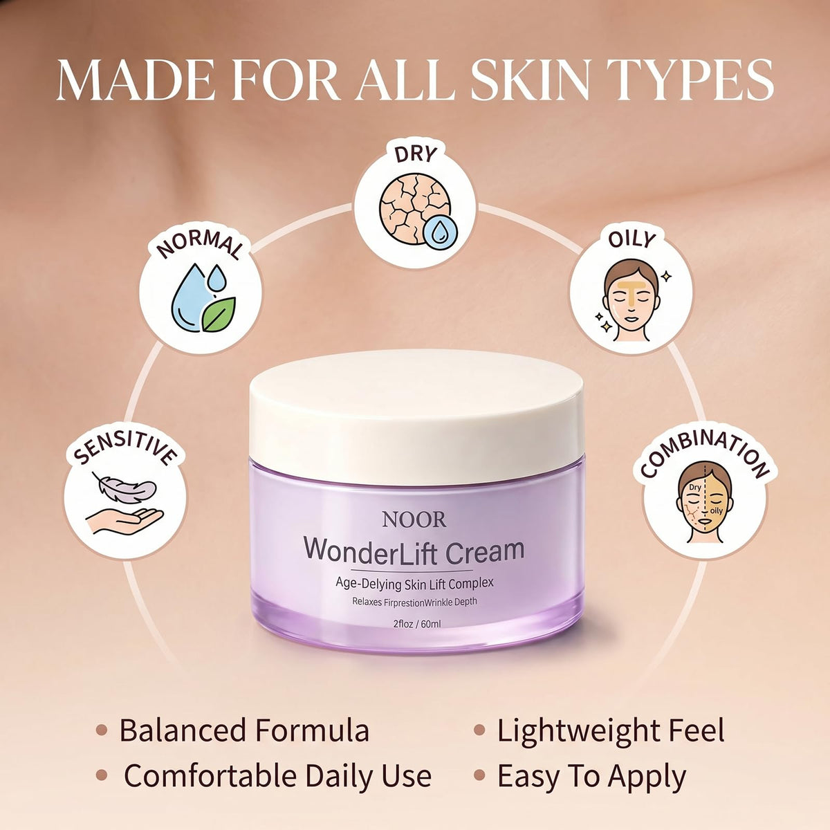 Applying Noor Wonderlift on hand demonstrating easy spreadability and lift