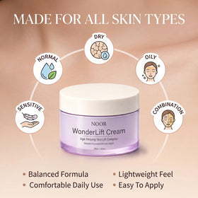 Applying Noor Wonderlift on hand demonstrating easy spreadability and lift